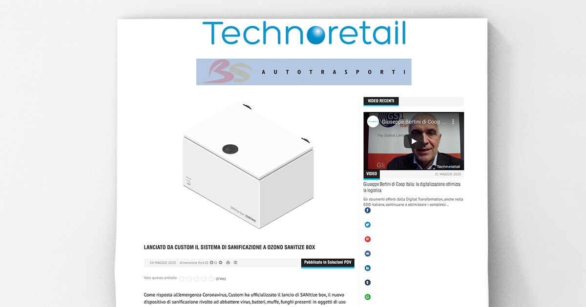 thumb_Technoretail - Lanciato da Custom il sistema di sanificazione a ozono SANItize box