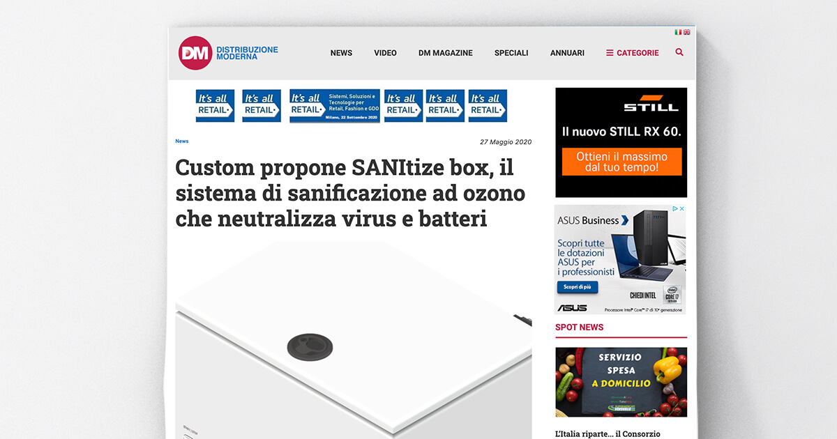 thumb_Distribuzione Moderna - Custom propone SANItize box, il sistema di sanificazione ad ozono che neutralizza virus e batteri