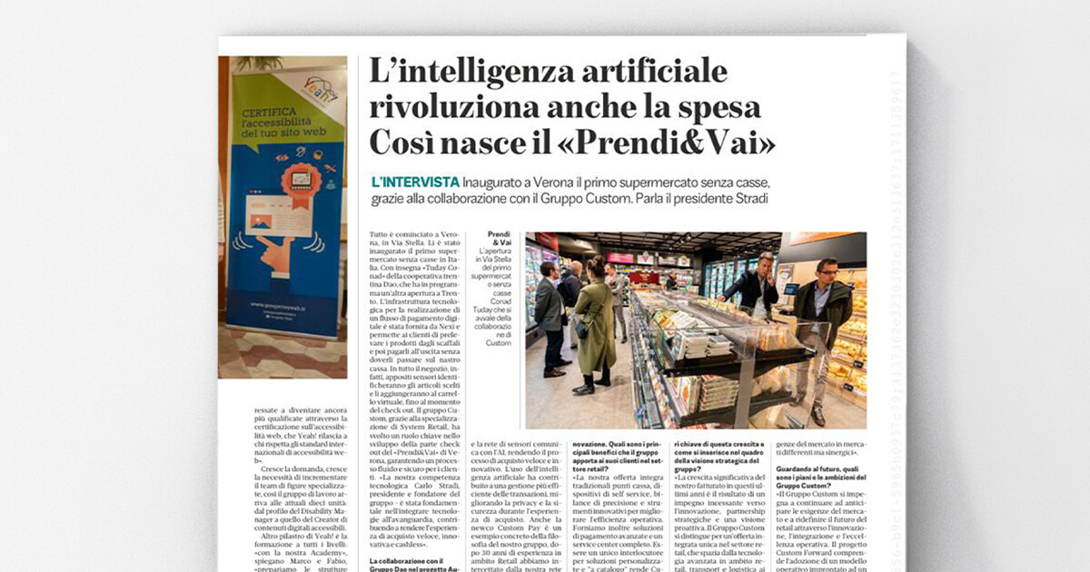 thumb_L'Arena - L'intelligenza artificiale rivoluziona anche la spesa. Così nasce il "Prendi&Vai"