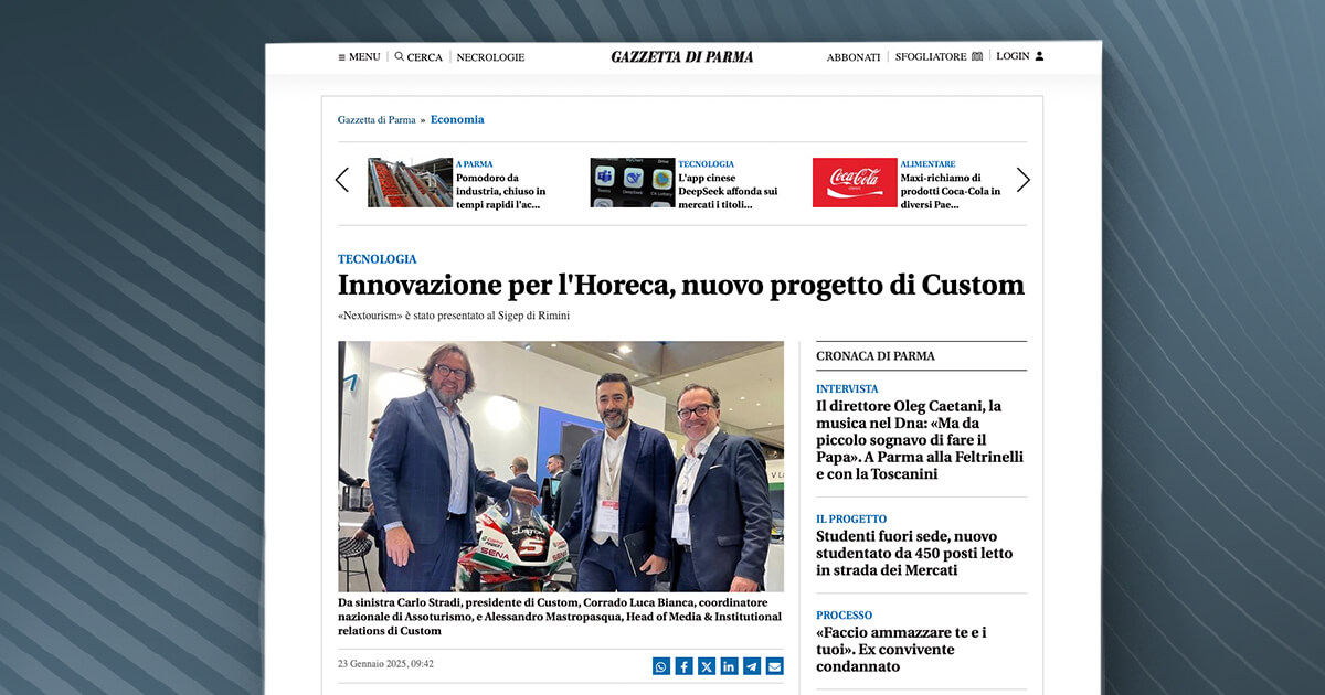 thumb_Gazzetta di Parma - Innovazione per l'Horeca, nuovo progetto di Custom